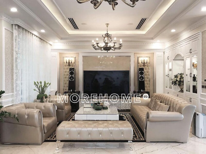 Sản phẩm hình ảnh thi công nội thất phòng khách cao cấp cho biệt thự Ciputra Tây Hồ Hà Nội